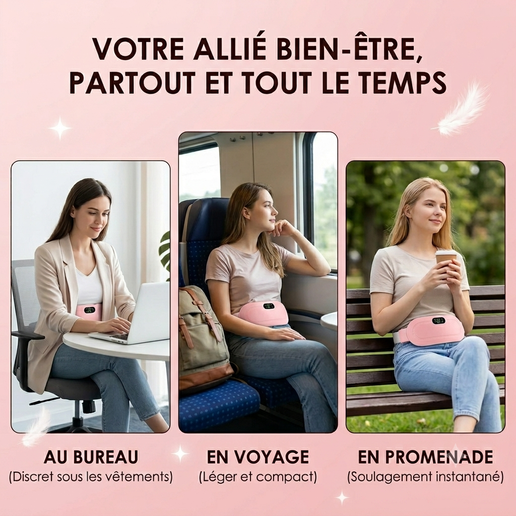 Lunéa™ — Ceinture Chauffante Menstruelle Anti-Douleur